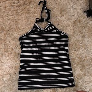 Black and white halter top